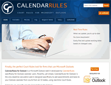 Tablet Screenshot of calendarrulesforoutlook.com